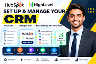 set up hubspot gohighlevel CRM and marketing automation