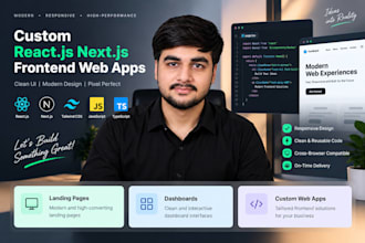 build a custom react js next js frontend web app