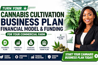 write cannabis cultivation commercial farm business plan financial model funding