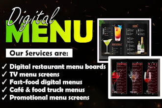 design modern restaurant menu, food menu and digital menu board
