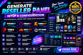 generate reseller panel, strong8k, dream4k, cobra ott, ott panel, trex, max ott