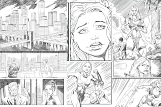 create professional comic book illustration and comic book art