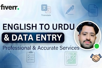 do english to urdu translation and professional data entry