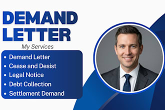 draft a strong demand letter for personal injury, dispute, debt, or settlement