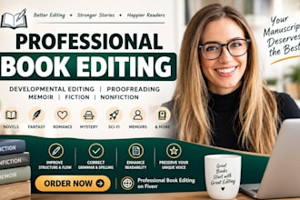 developmental book editor proodread memoir non fiction fantasy fiction book edit