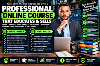 create forex trading, crypto, stock, and day trading video courses and content