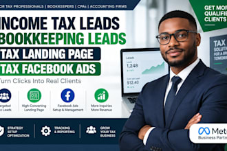 generate income tax leads bookkeeping leads tax landing page tax facebook ads
