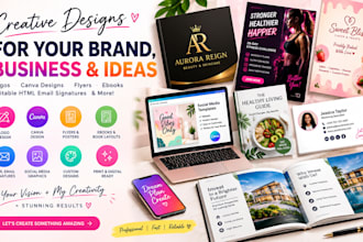 design any type of design, logo, canva, editable HTML signature , flyers, ebooks