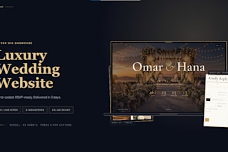 design a modern wedding website with rsvp