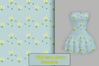 design seamless pattern with hand drawn elements