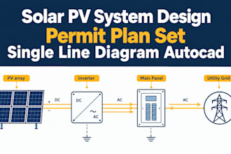 do solar pv system design permit plan set single line diagram autocad