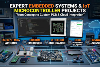 develop embedded systems and iot microcontroller projects