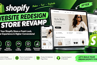 redesign shopify website, revamp shopify store and improve shopify design