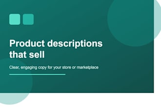write engaging product descriptions that sell