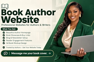design author website, book author website, ebook website, author landing page