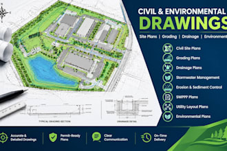 design civil site plans, grading, drainage and environmental drawings michigan