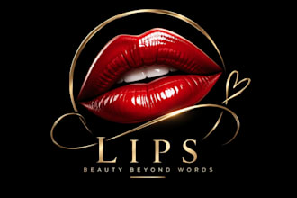 design a professional  lipstick, beauty, fashion brand or makeup lips logo