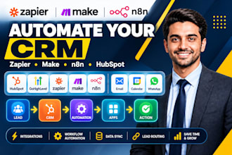 automate your CRM with zapier, make, n8n and hubspot