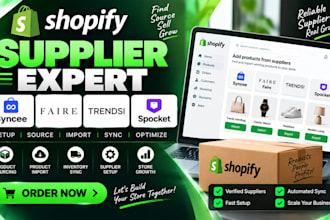 setup shopify supplier apps syncee faire trendsi spocket