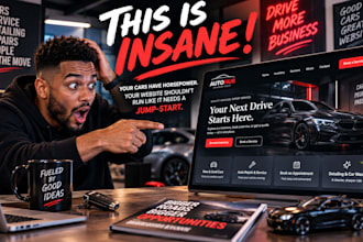 design wordpress car dealership website, auto repair and car wash website design