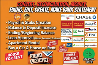 do bank statement work on urgent basis