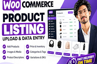 do woocommerce product listing and ecommerce data entry
