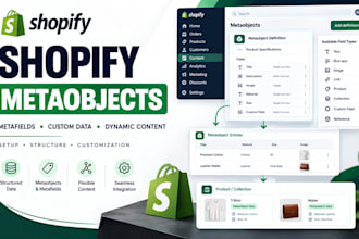 setup and customize shopify metaobjects and metafields