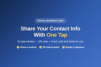 design a clickable digital business card with qr code and vcard