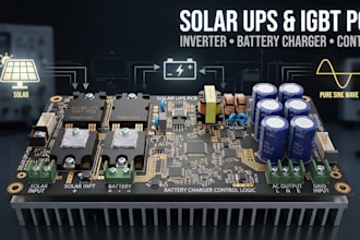 design solar ups pcb, igbt inverter pcb, battery charger and inverter control