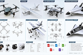design expert 3d models of drones, uav, vtol aircraft, and aerospace vehicles