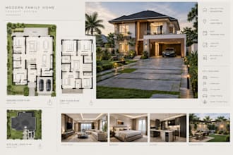 do autocad 2d floor plan, 3d floor plan, 3d rendering and interior design