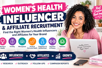 recruit women health influencers and affiliates for your brand