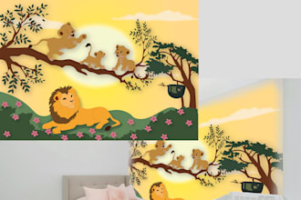 design cute 3d vinyl wall painting and nursury wall art for kids room