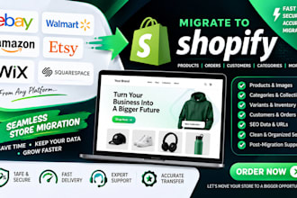 ebay to wix migration walmart amazon to shopify etsy squarespace store transfer