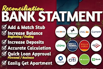 reconcile bank statement PDF to editable format