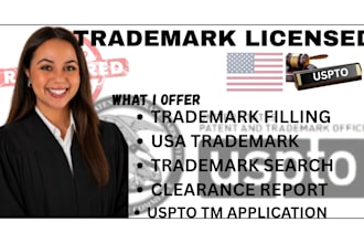 us trademark search clearance report and trademark filing as a licensed attorney