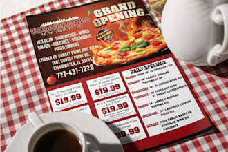 design a professional food menu or promotional ad
