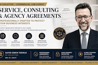draft professional service consulting and agency agreements as UK solicitor