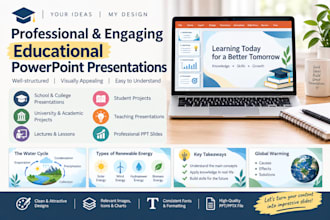 make educational powerpoint presentation or ppt slides for you