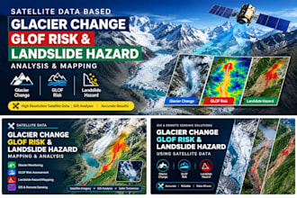 map glacier change, glof risk and landslide hazard with satellite data