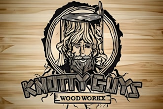 design vintage retro logo with hand drawn illustration