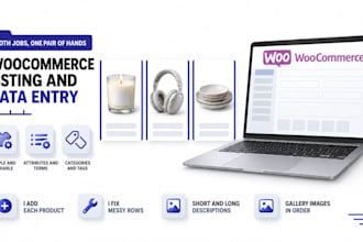 do woocommerce product listing and woocommerce data entry