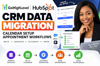 gohighlevel hubspot CRM data migration, calendar setup, appointment workflows