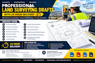 do professional land surveying drafts with 24 hour delivery