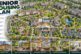 create senior housing development planning layouts residential site concepts