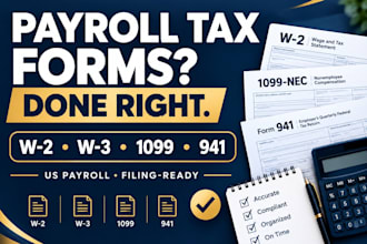 prepare form 1099 misc, 1099 nec, w2, w3, and form 941 accurately