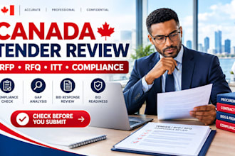 review canada tender rfp rfq bids  for compliance, gaps and bid readiness