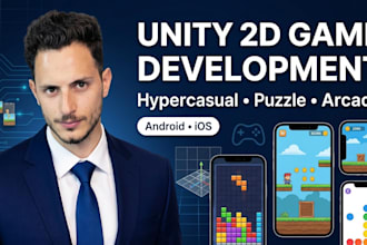 develop a 2d hypercasual game or puzzle mobile game in unity