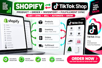 setup shopify tiktok shop product listing order inventory and fulfillment sync