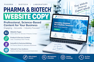 write pharma biotech and life science website copy